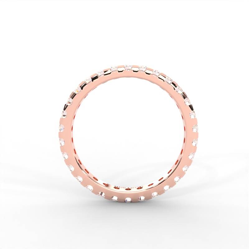 0.96 Carat Round Moissanite Eternity Band In 14K Rose Gold Plated : ERL-0001-RG-8