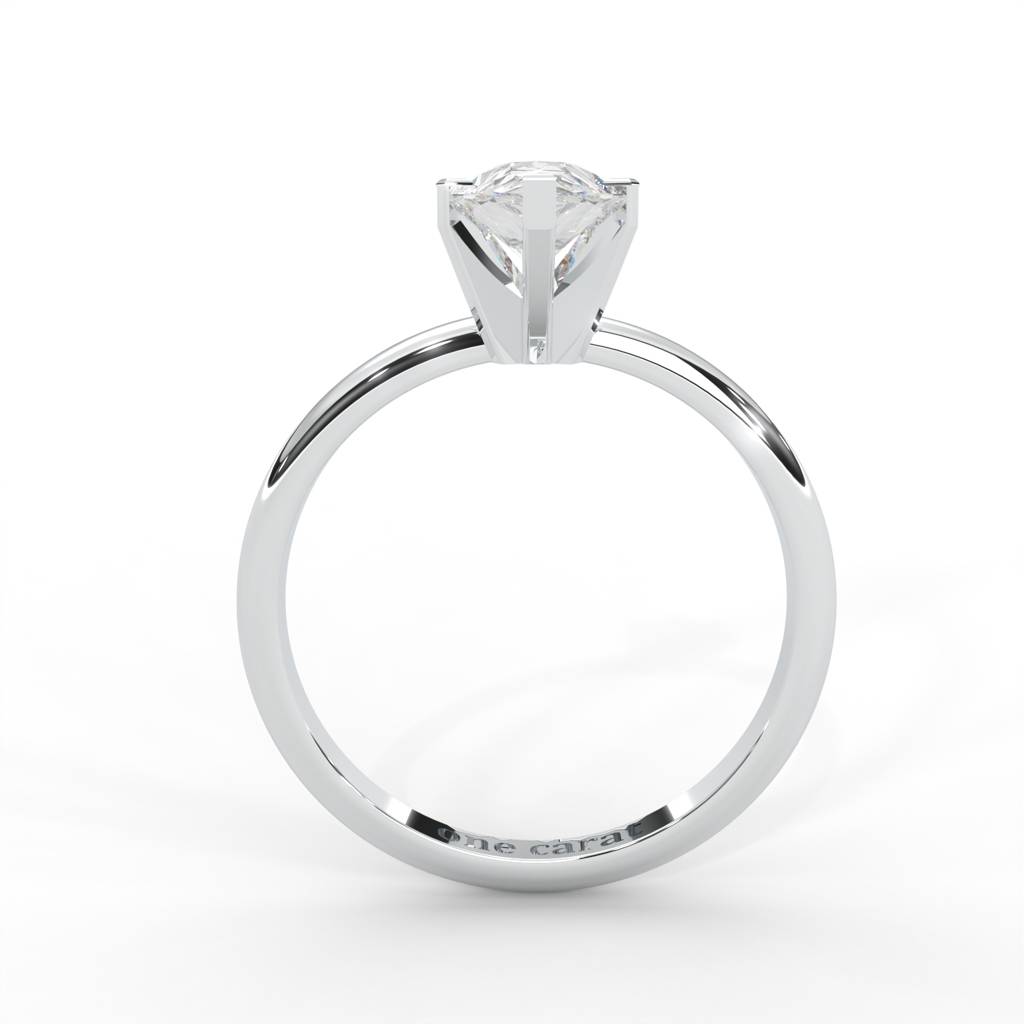 Pear Moissanite Solitaire Ring - 1 Carat In 14K White  Gold Plated : RL-0012-WH-8