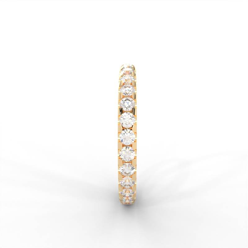 0.96 Carat Round Moissanite Eternity Band In 14K Yellow Gold Plated : ERL-0001-Y-8