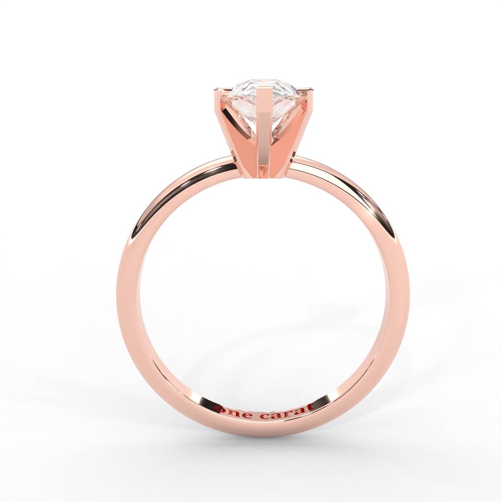 Pear Moissanite Solitaire Ring - 1 Carat In 14K Rose  Gold Plated : RL-0012-RG-8