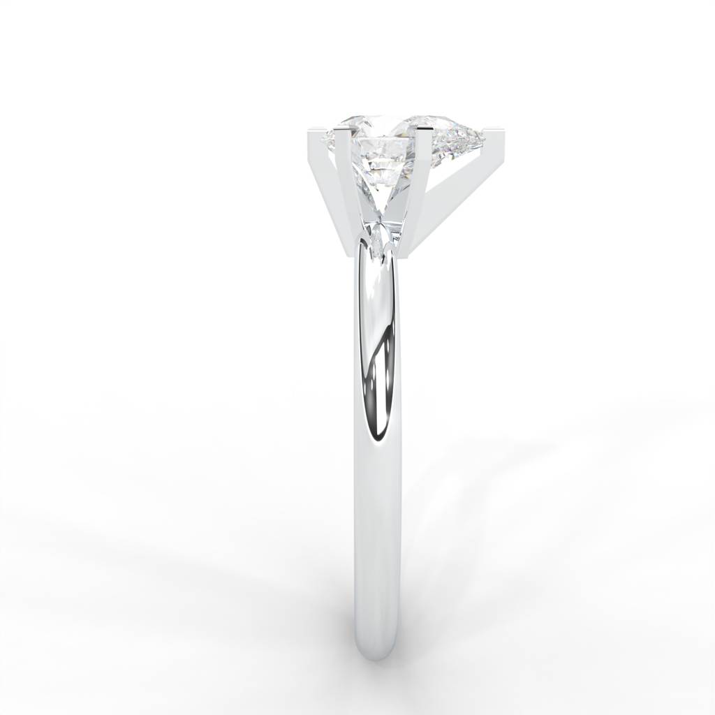 Pear Moissanite Solitaire Ring - 1 Carat In 14K White  Gold Plated : RL-0012-WH-8