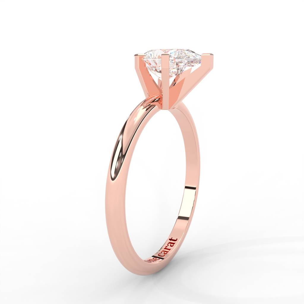 Pear Moissanite Solitaire Ring - 1 Carat In 14K Rose  Gold Plated : RL-0012-RG-8