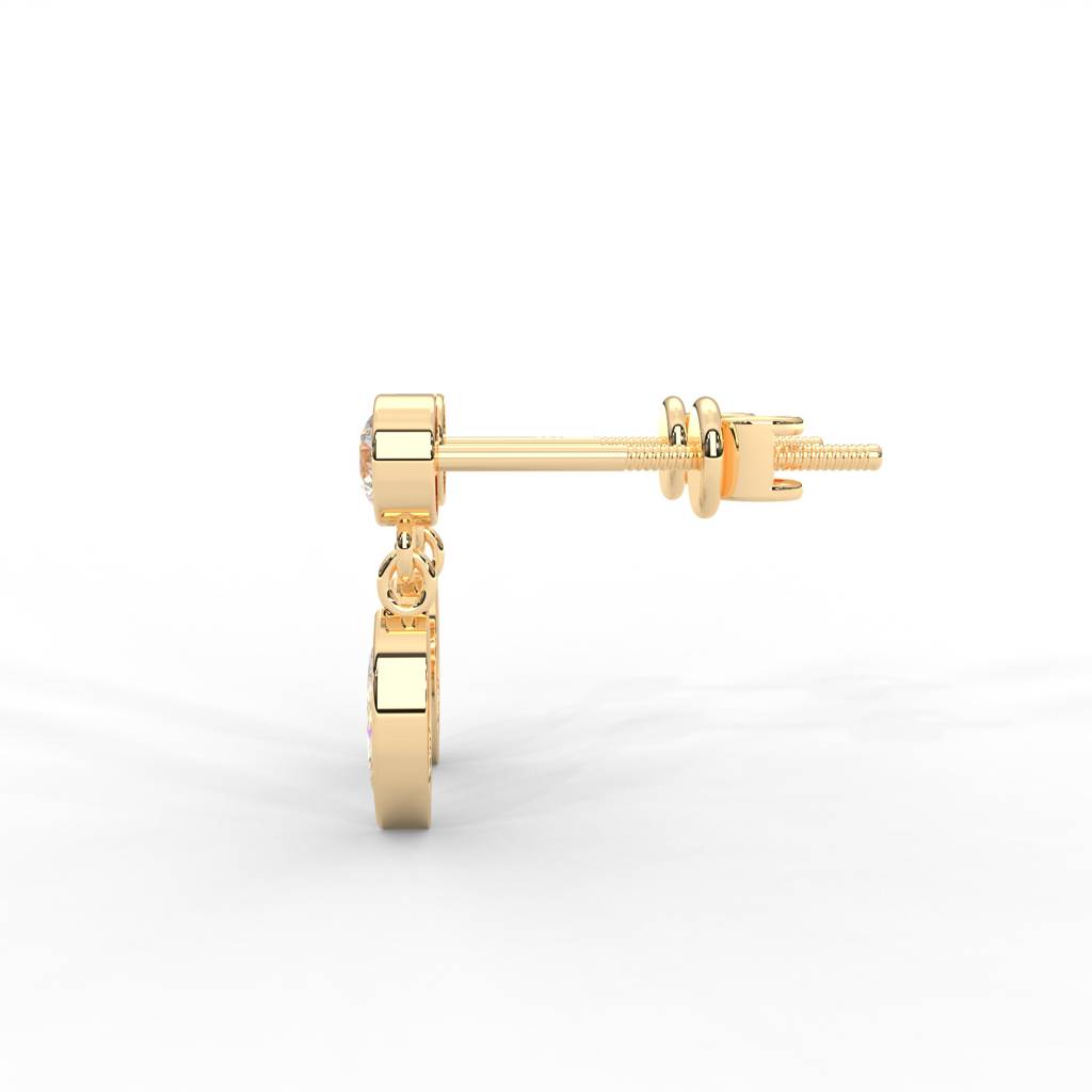 0.66 Carat Marquise Moissanite Bezel Drop Earrings In 14K Yellow Gold Plated : SE-0006-YG