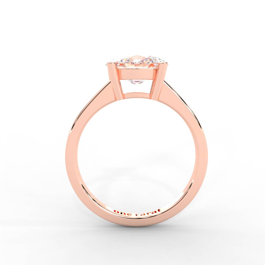 Oval Moissanite East-West Solitaire Ring - 1 Carat In 14K Rose  Gold Plated : RL-0010-RG-8