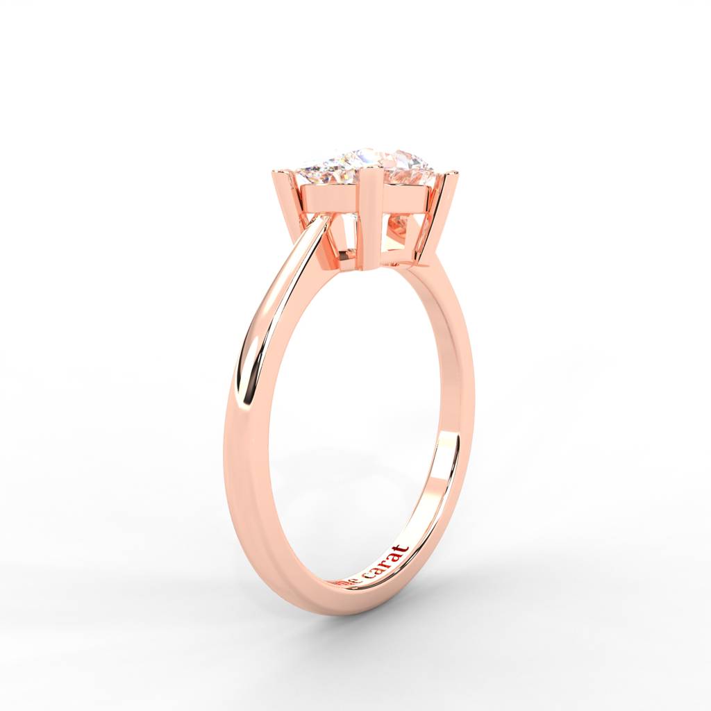 Oval Moissanite East-West Solitaire Ring - 1 Carat In 14K Rose  Gold Plated : RL-0010-RG-8