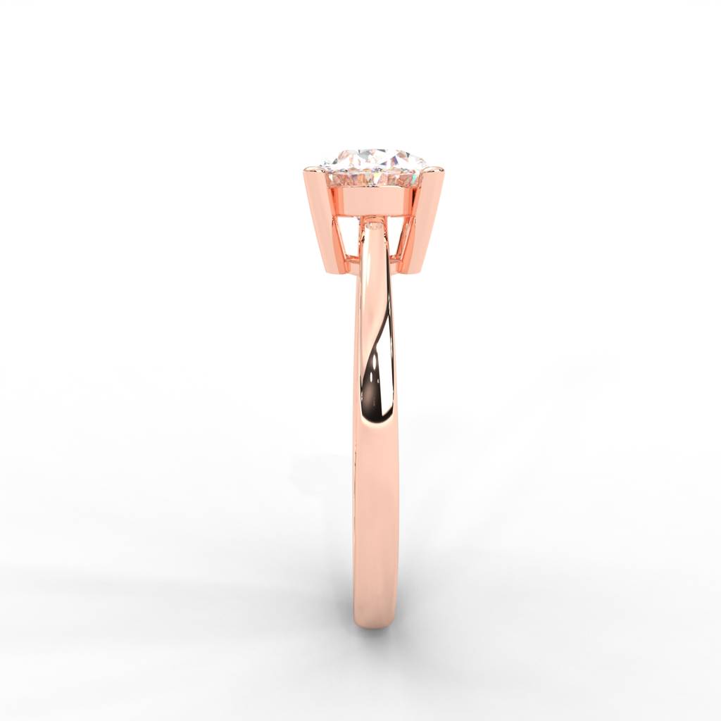 Oval Moissanite East-West Solitaire Ring - 1 Carat In 14K Rose  Gold Plated : RL-0010-RG-8