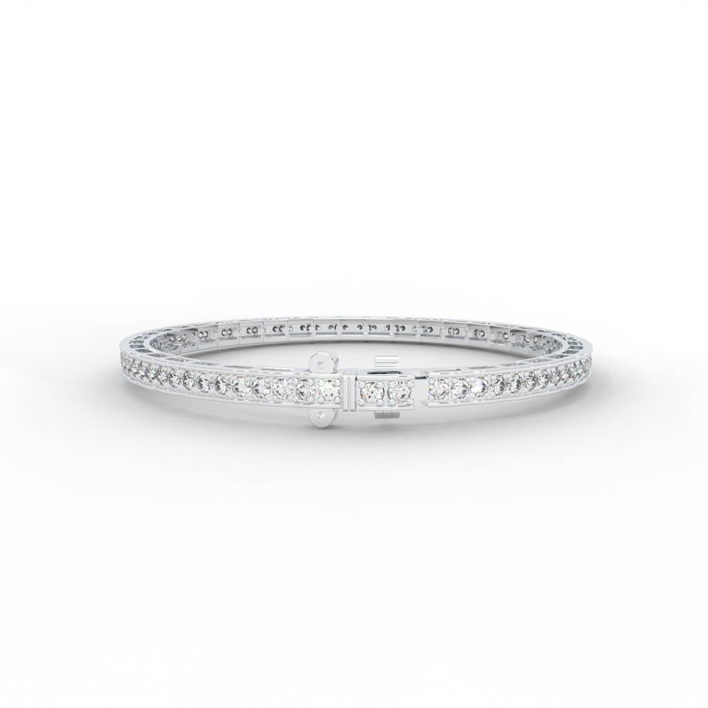 1.71 Carat Round Moissanite Tennis Bracelet : BR-0001-WG