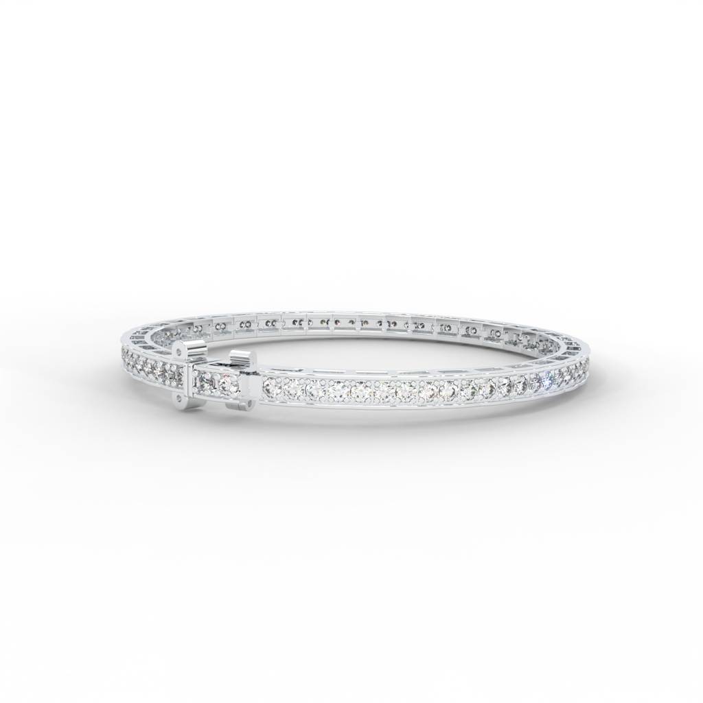 1.71 Carat Round Moissanite Tennis Bracelet : BR-0001-WG