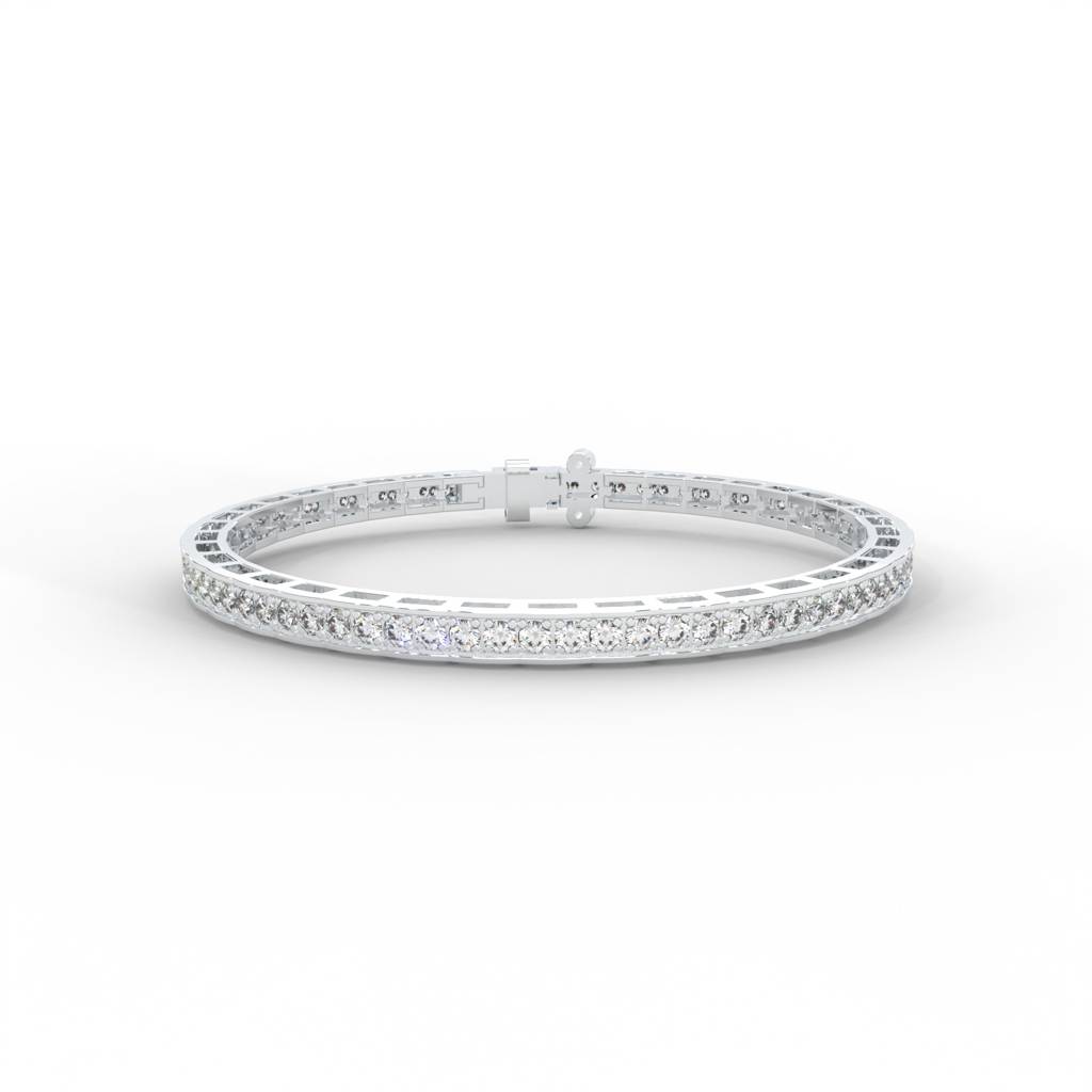 1.71 Carat Round Moissanite Tennis Bracelet : BR-0001-WG