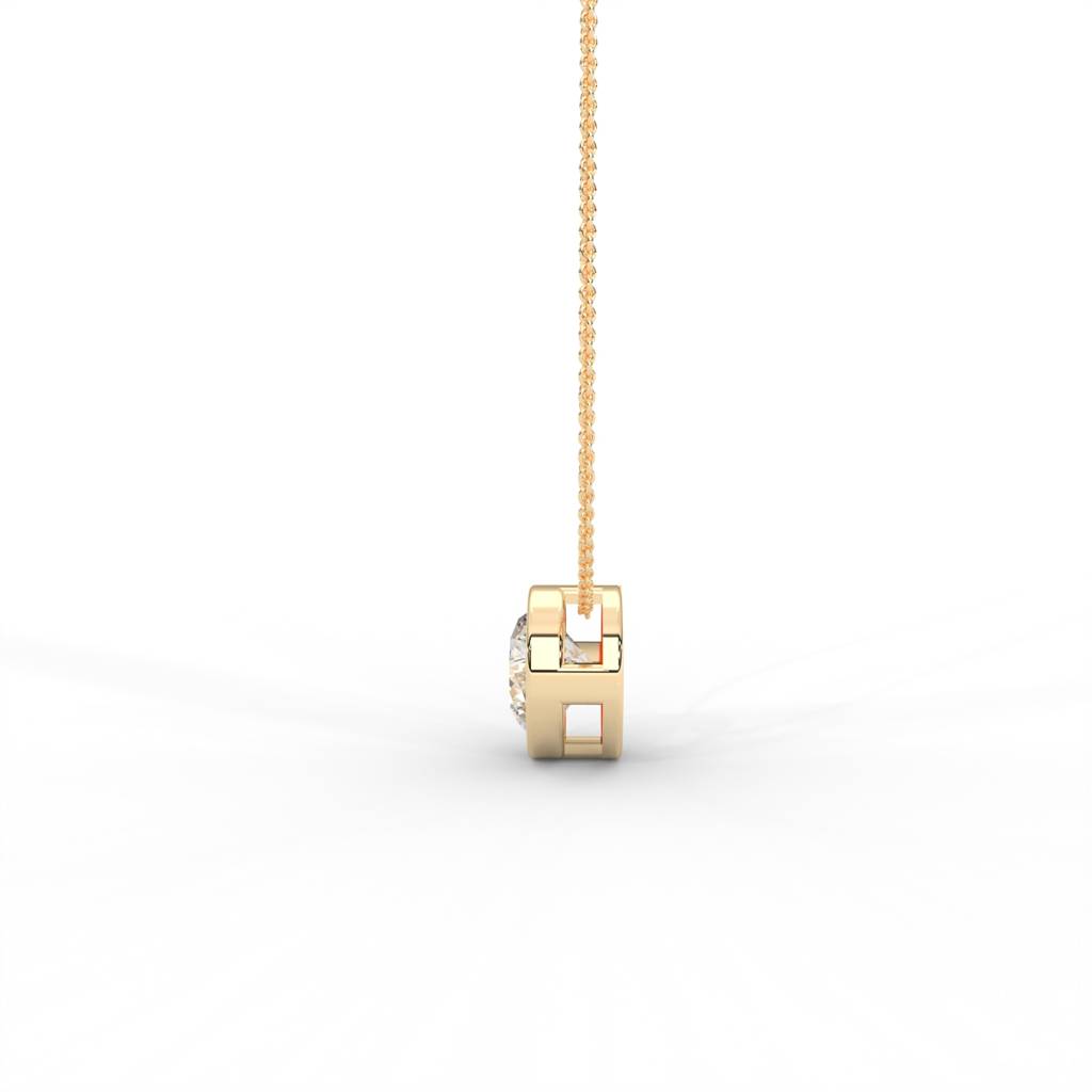 Round Moissanite Bezel Set Solitaire Pendant - 1 Carat : NT-0002