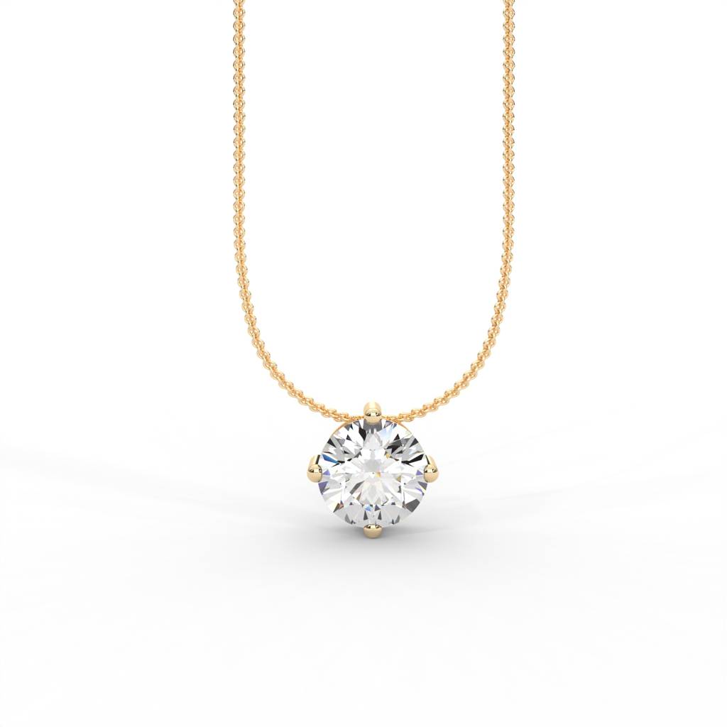 Round Moissanite Solitaire Pendant - 1 Carat : NT-0001