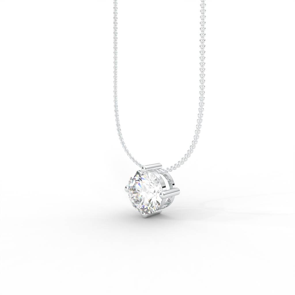 Round Moissanite Solitaire Pendant - 1 Carat : NT-0001-WG