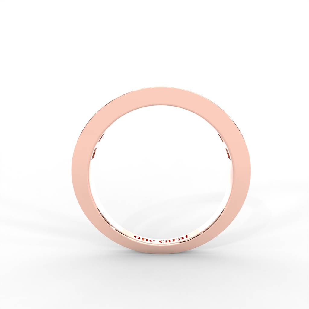 1 Carat Square Moissanite Channel Set Anniversary Band Ring In 14K Rose Gold Plated : ARL-0002-RG-8