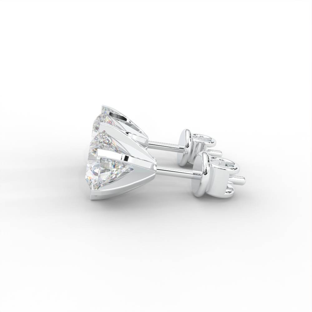 Round Moissanite Stud Earrings - 1 Carat In 14K White Gold Plated : SE-0001-YG