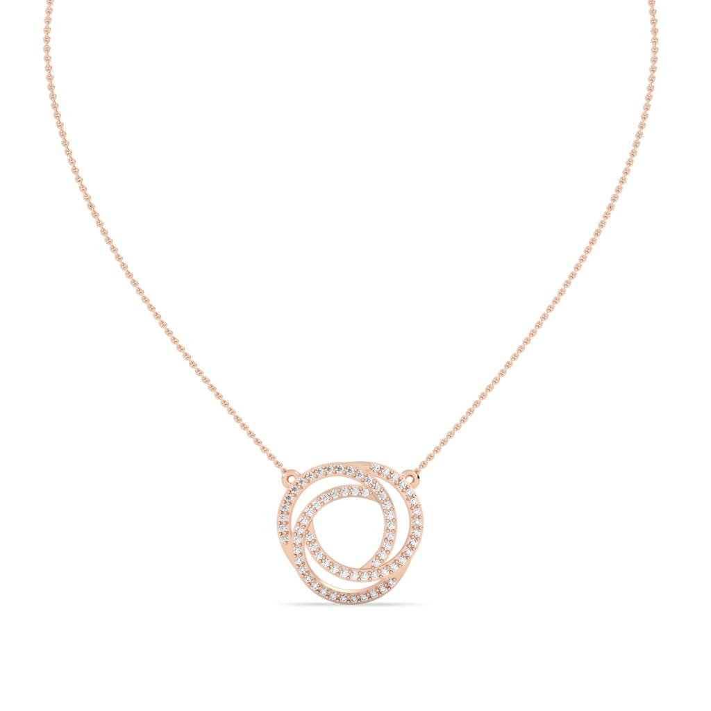 Spiral Diamond Necklace : SFJ0924NK-033