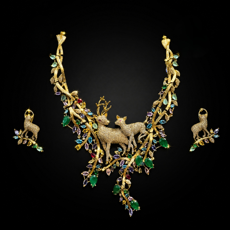 Vantara Enchanted Wilderness Statement Jewellery Set : VCJS003