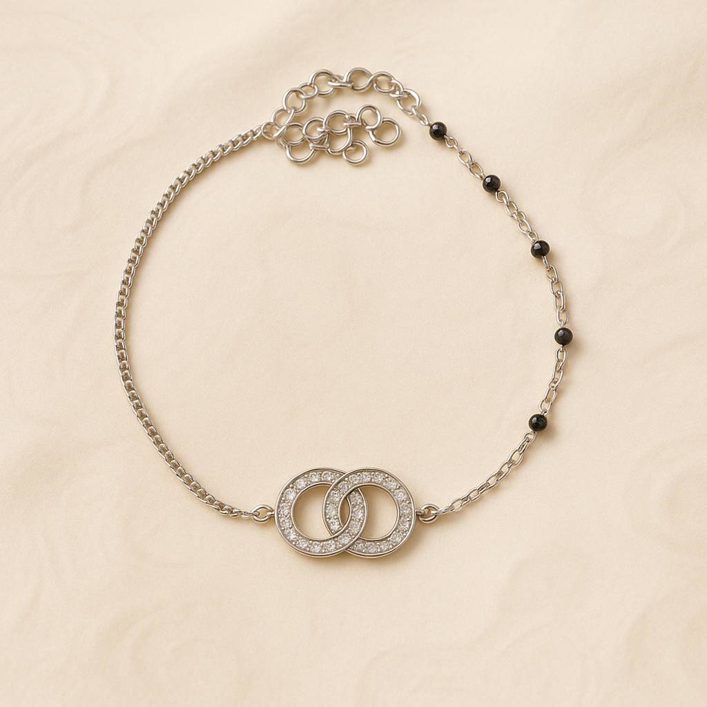 Infinity Mangalsutra Silver Bracelet (Adjustable) : B051-ADJ