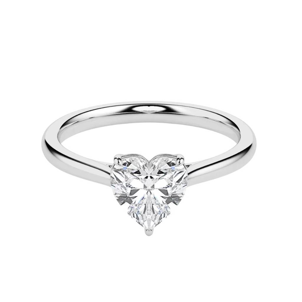 1 Carat Heart Solitaire Moissanite Ring - Valentine Special Gift : RL-0013-WH-8