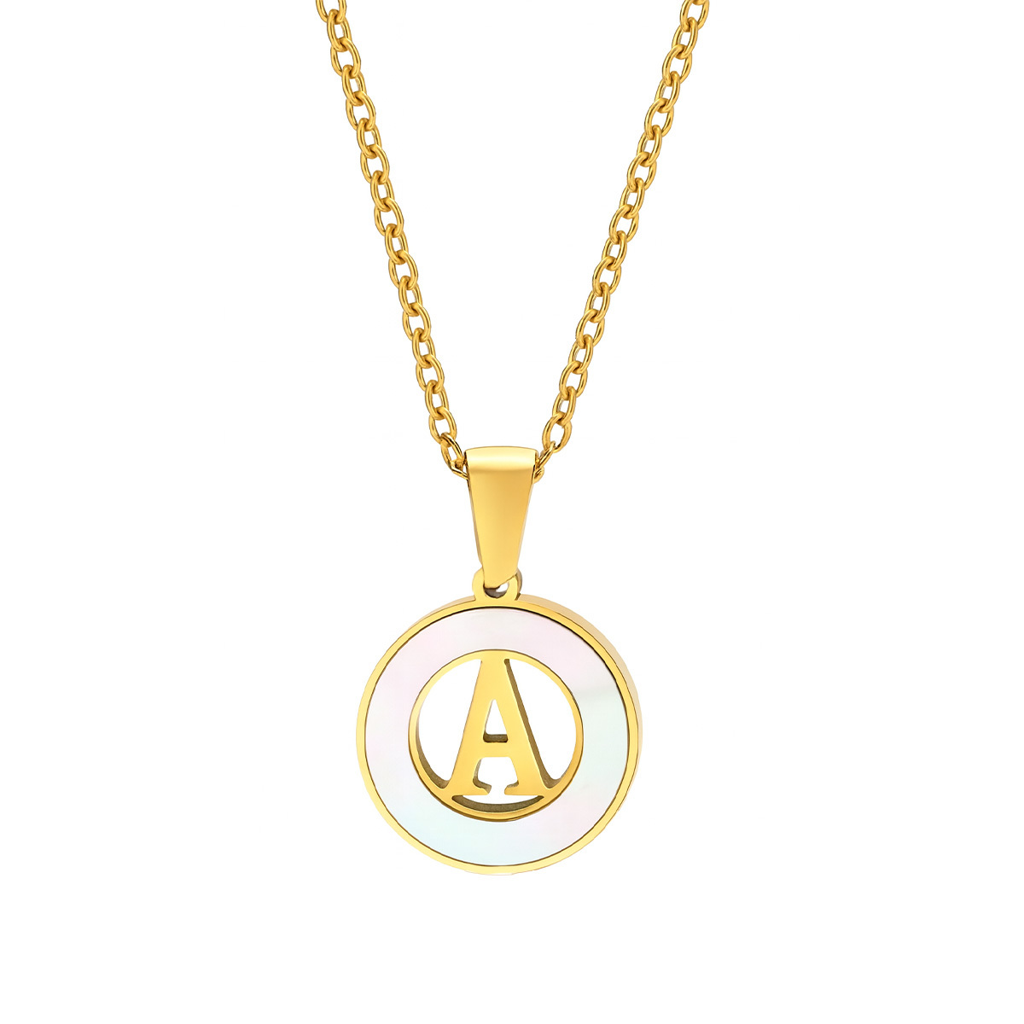 Gold Plated Initial Alphabet Letter Necklace For Women And Girls - Personalized Ash Initial Necklace : VARASHGDA100