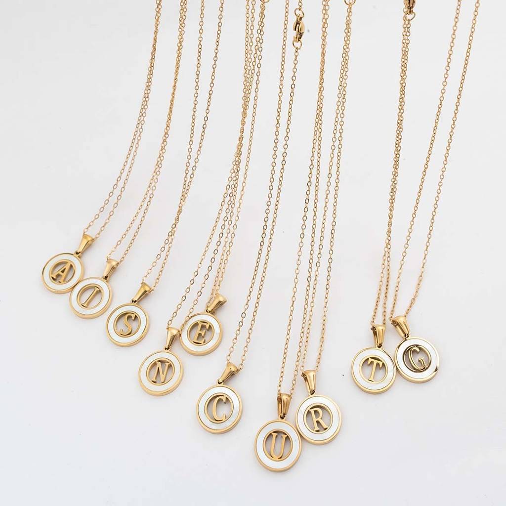 Gold Plated Initial Alphabet Letter Necklace For Women And Girls - Personalized Ash Initial Necklace : VARASHGDA100