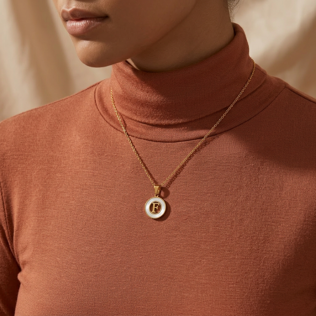 Gold Plated Initial Alphabet Letter Necklace For Women And Girls - Personalized Ash Initial Necklace : VARASHGDF100