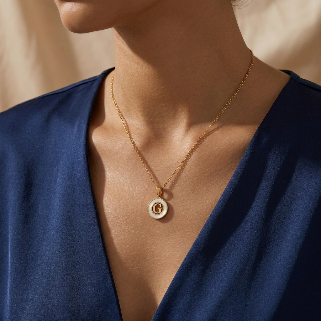 Gold Plated Initial Alphabet Letter Necklace For Women And Girls - Personalized Ash Initial Necklace : VARASHGDG100