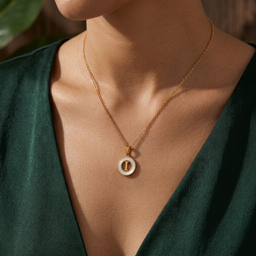 Gold Plated Initial Alphabet Letter Necklace For Women And Girls - Personalized Ash Initial Necklace : VARASHGDI100