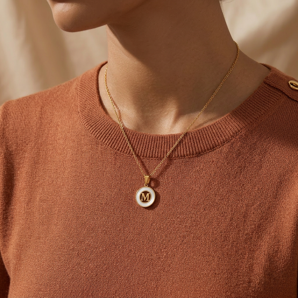Gold Plated Initial Alphabet Letter Necklace For Women And Girls - Personalized Ash Initial Necklace : VARASHGDM100