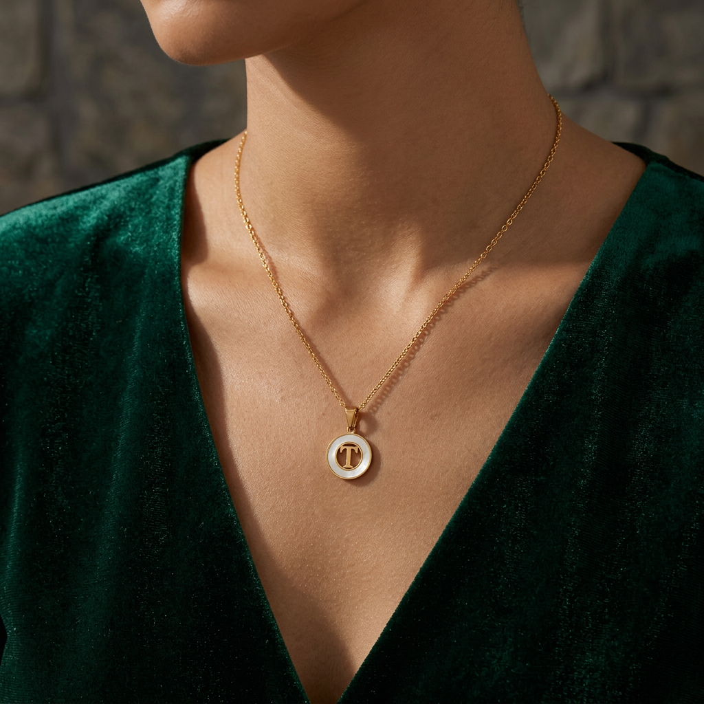 Gold Plated Initial Alphabet Letter Necklace For Women And Girls - Personalized Ash Initial Necklace : VARASHGDT100