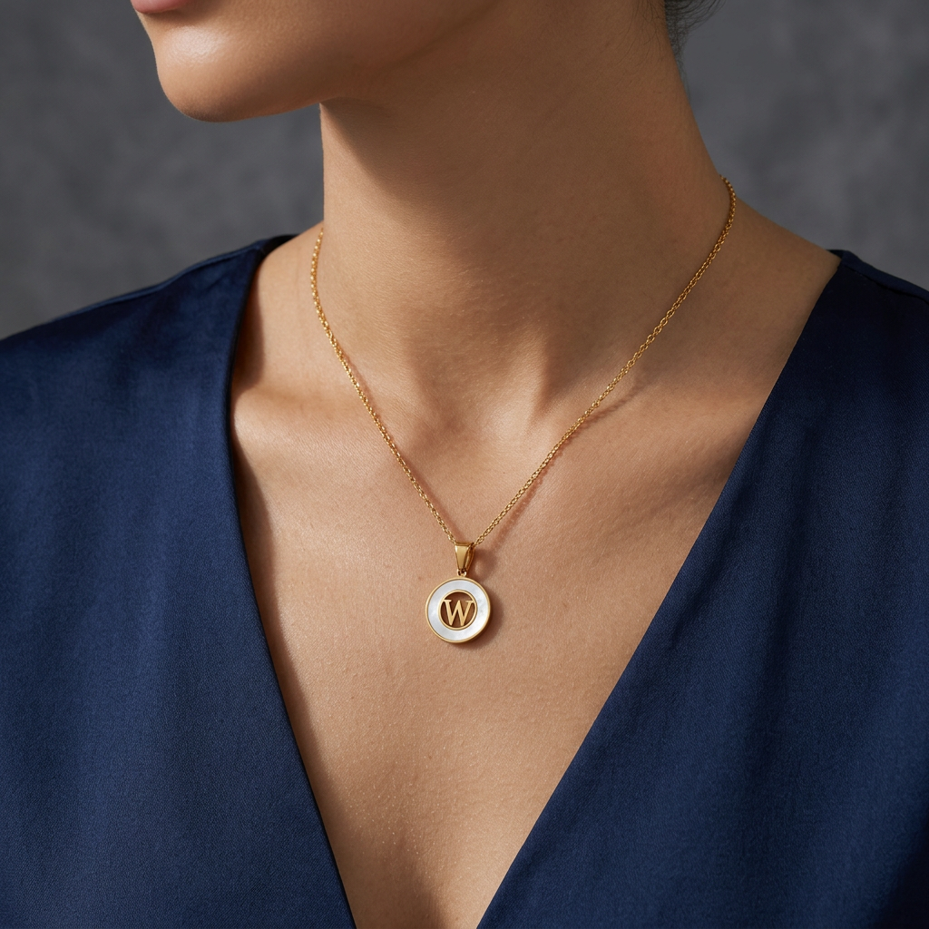 Gold Plated Initial Alphabet Letter Necklace For Women And Girls - Personalized Ash Initial Necklace : VARASHGDW100