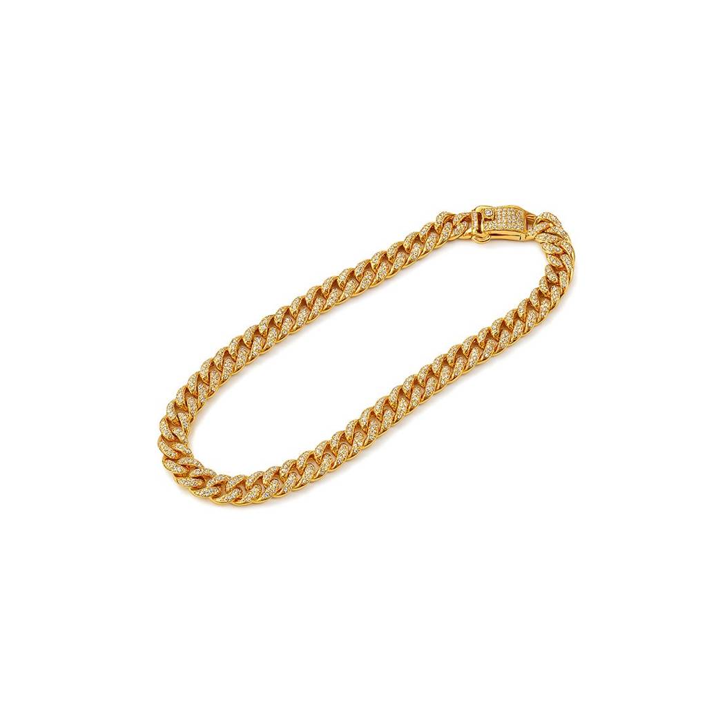 Gold Plated Bold Chain Necklace For Women And Girls : Olivia Premium Cuban Link Chain : VAROLIGDNO00