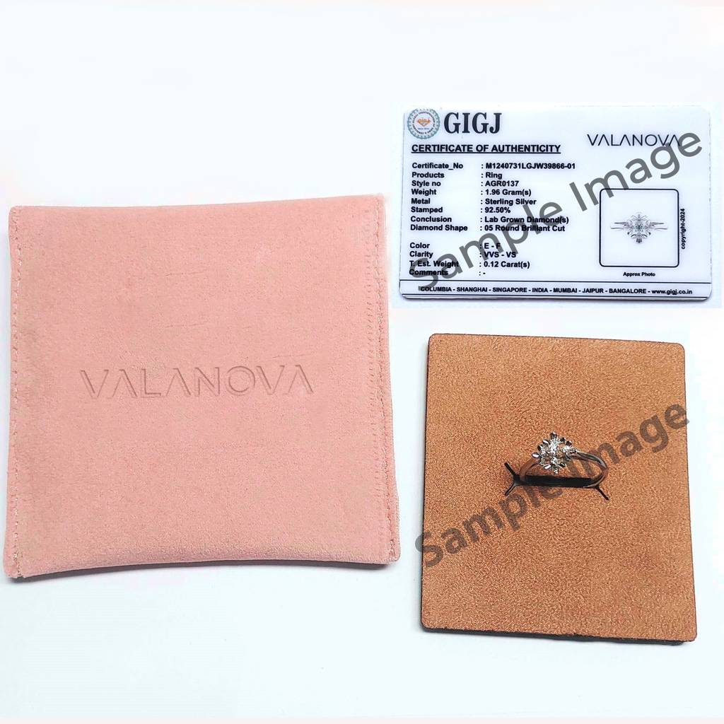 Sterling Silver Plated With Certified Lab Grown Diamond 0.11Cts |  Vge0294A : VGE0294A_SWL