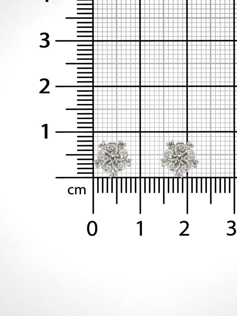 Sterling Silver Plated With Certified Lab Grown Diamond 0.11Cts |  Vge0294A : VGE0294A_SWL