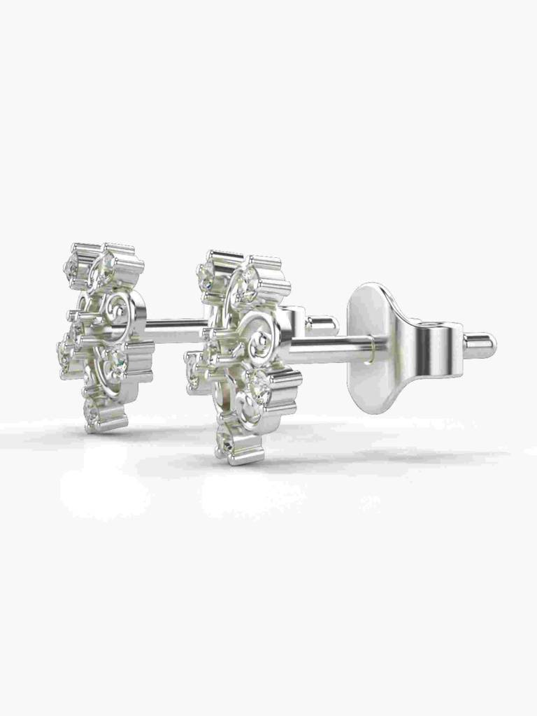 Sterling Silver Plated With Certified Lab Grown Diamond 0.11Cts |  Vge0294A : VGE0294A_SWL