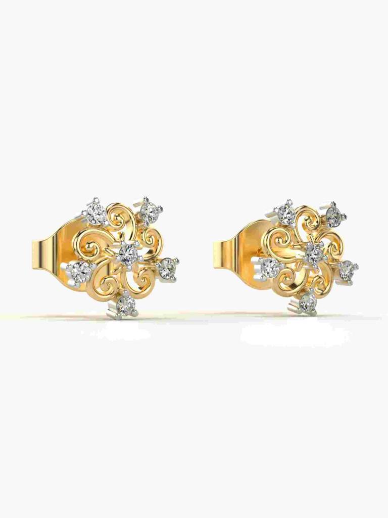 Sterling Silver Plated With Certified Lab Grown Diamond 0.11Cts |  Vge0294A : VGE0294A_SYL