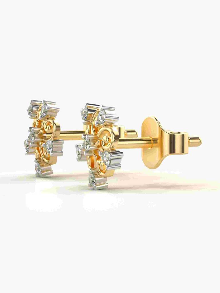 Sterling Silver Plated With Certified Lab Grown Diamond 0.11Cts |  Vge0294A : VGE0294A_SYL