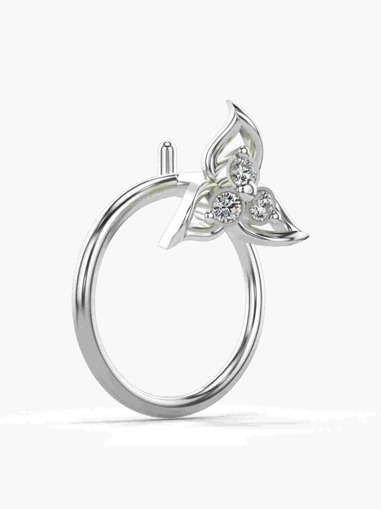 Sterling Silver Plated With Certified Lab Grown Diamond 0.02Cts | Vgnp0011 : VGNP0011_SWL