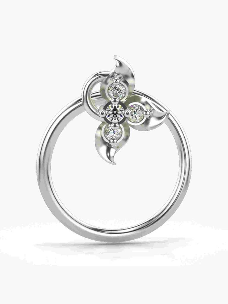Sterling Silver Plated With Certified Lab Grown Diamond 0.02Cts | Vgnp0013 : VGNP0013_SWL