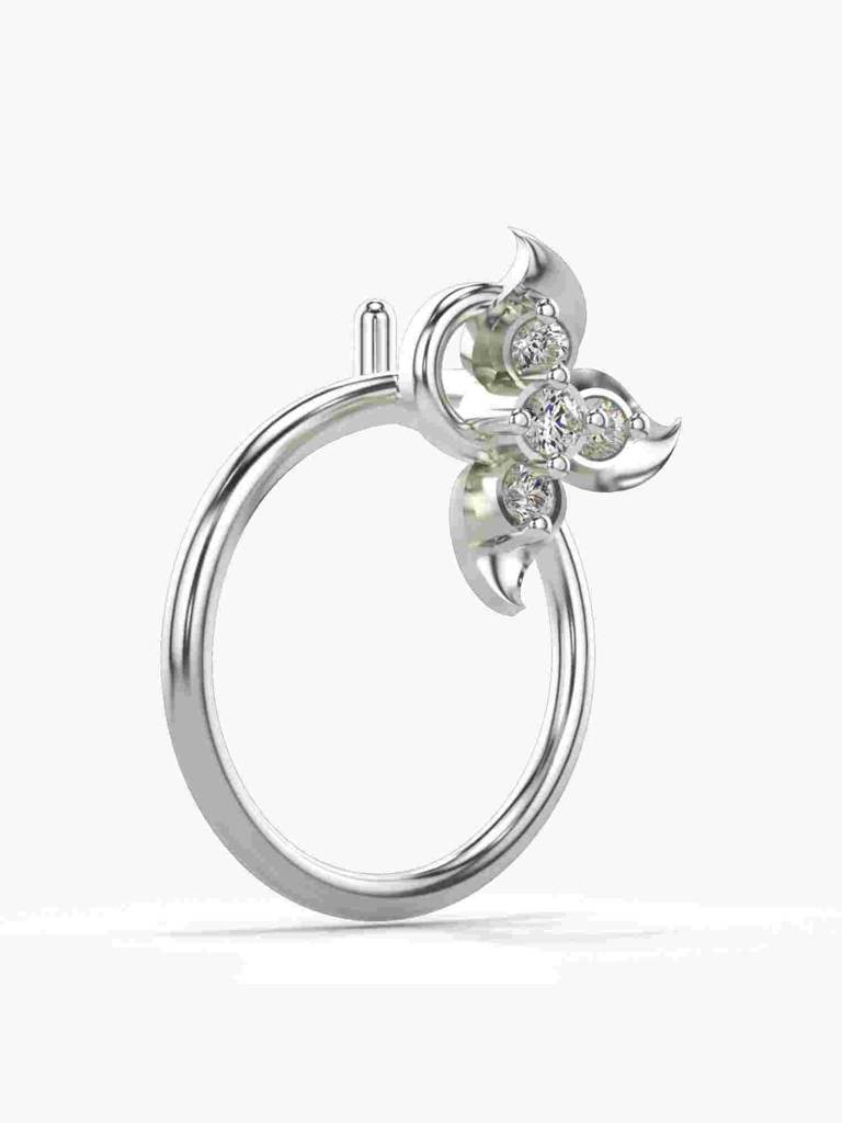 Sterling Silver Plated With Certified Lab Grown Diamond 0.02Cts | Vgnp0013 : VGNP0013_SWL
