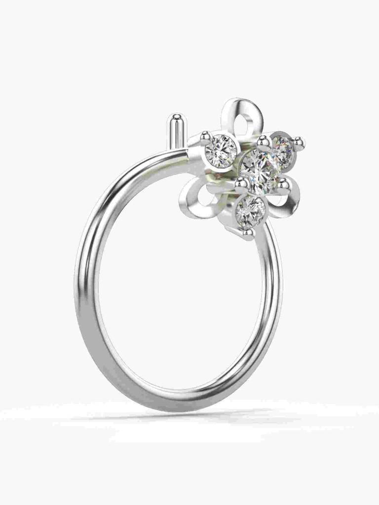 Sterling Silver Plated With Certified Lab Grown Diamond 0.03Cts | Vgnp0014 : VGNP0014_SWL