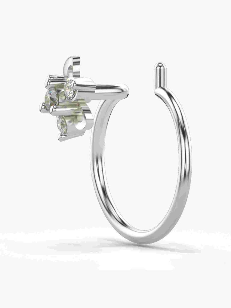 Sterling Silver Plated With Certified Lab Grown Diamond 0.03Cts | Vgnp0014 : VGNP0014_SWL