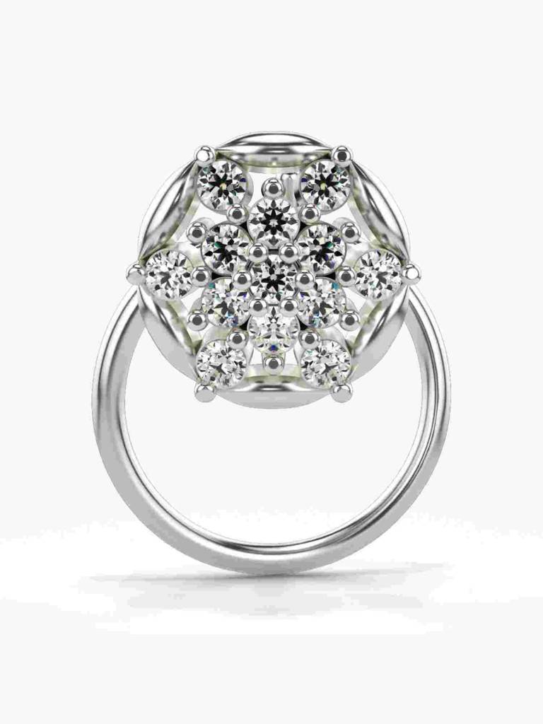 Sterling Silver Plated With Certified Lab Grown Diamond 0.09Cts | Vgnp0023 : VGNP0023_SWL
