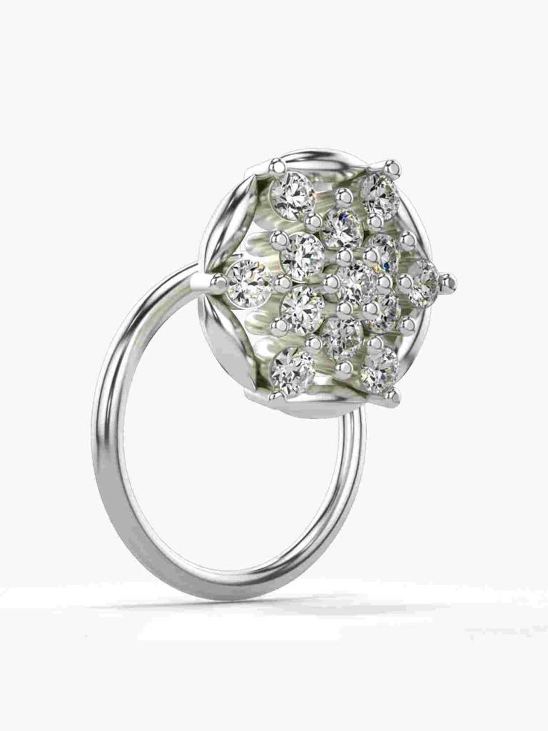 Sterling Silver Plated With Certified Lab Grown Diamond 0.09Cts | Vgnp0023 : VGNP0023_SWL