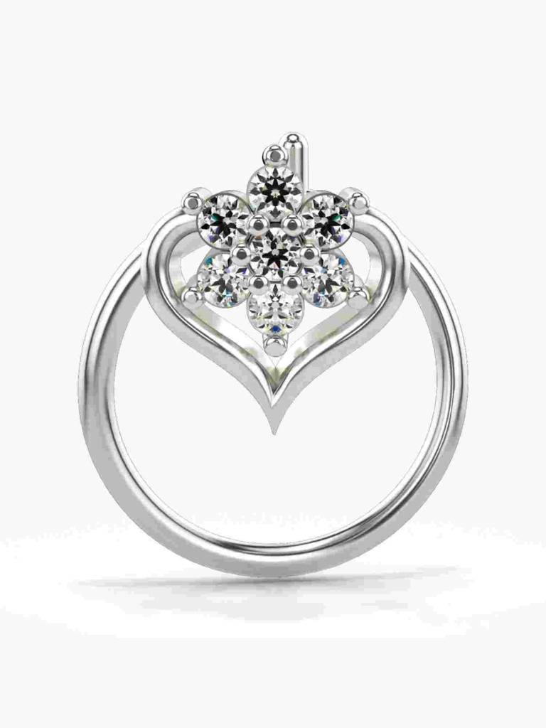 Sterling Silver Plated With Certified Lab Grown Diamond 0.05Cts | Vgnp0024 : VGNP0024_SWL