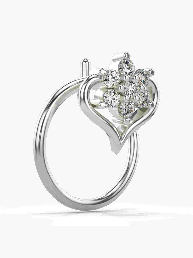 Sterling Silver Plated With Certified Lab Grown Diamond 0.05Cts | Vgnp0024 : VGNP0024_SWL
