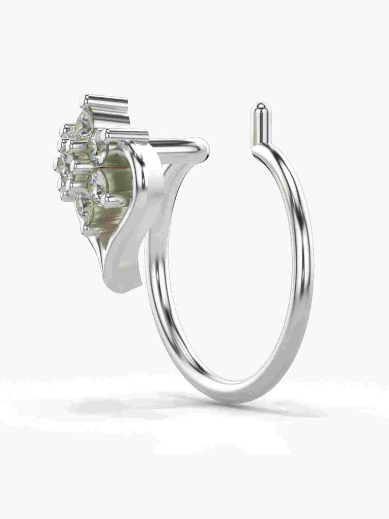 Sterling Silver Plated With Certified Lab Grown Diamond 0.05Cts | Vgnp0024 : VGNP0024_SWL