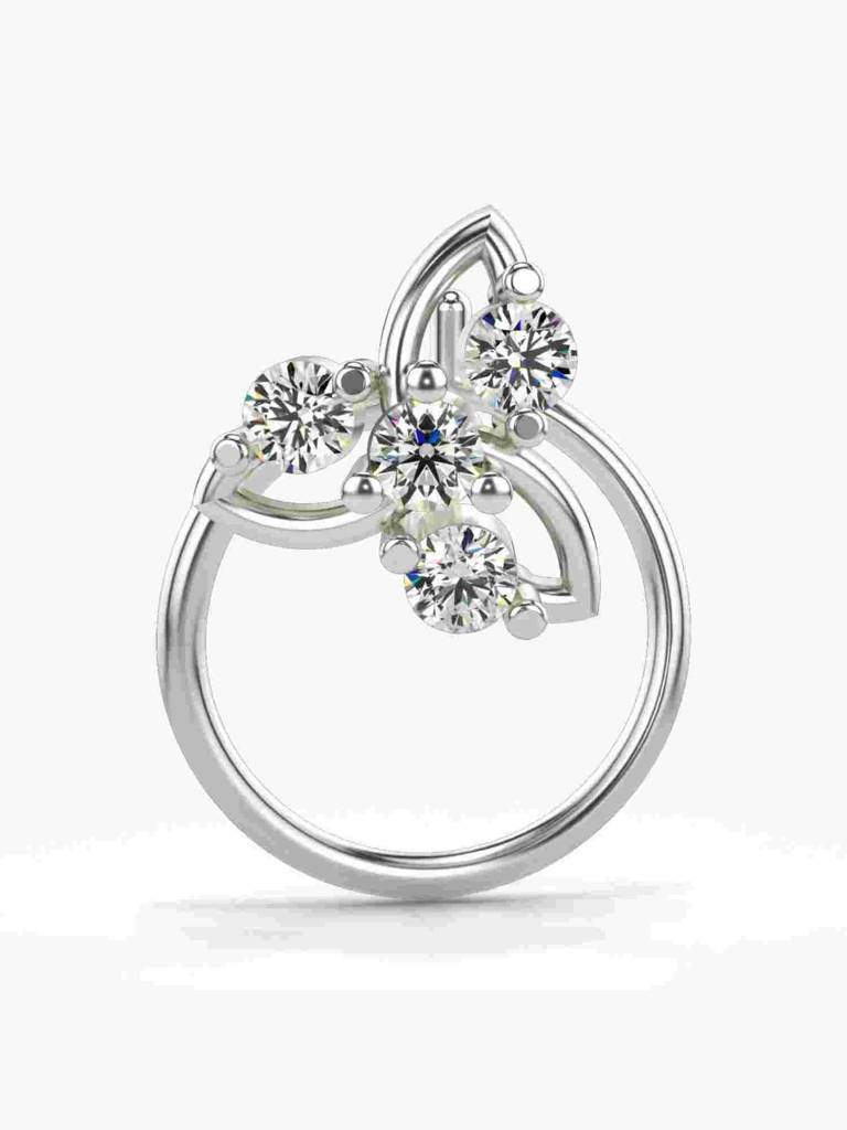 Sterling Silver Plated With Certified Lab Grown Diamond 0.09Cts | Vgnp0030 : VGNP0030_SWL