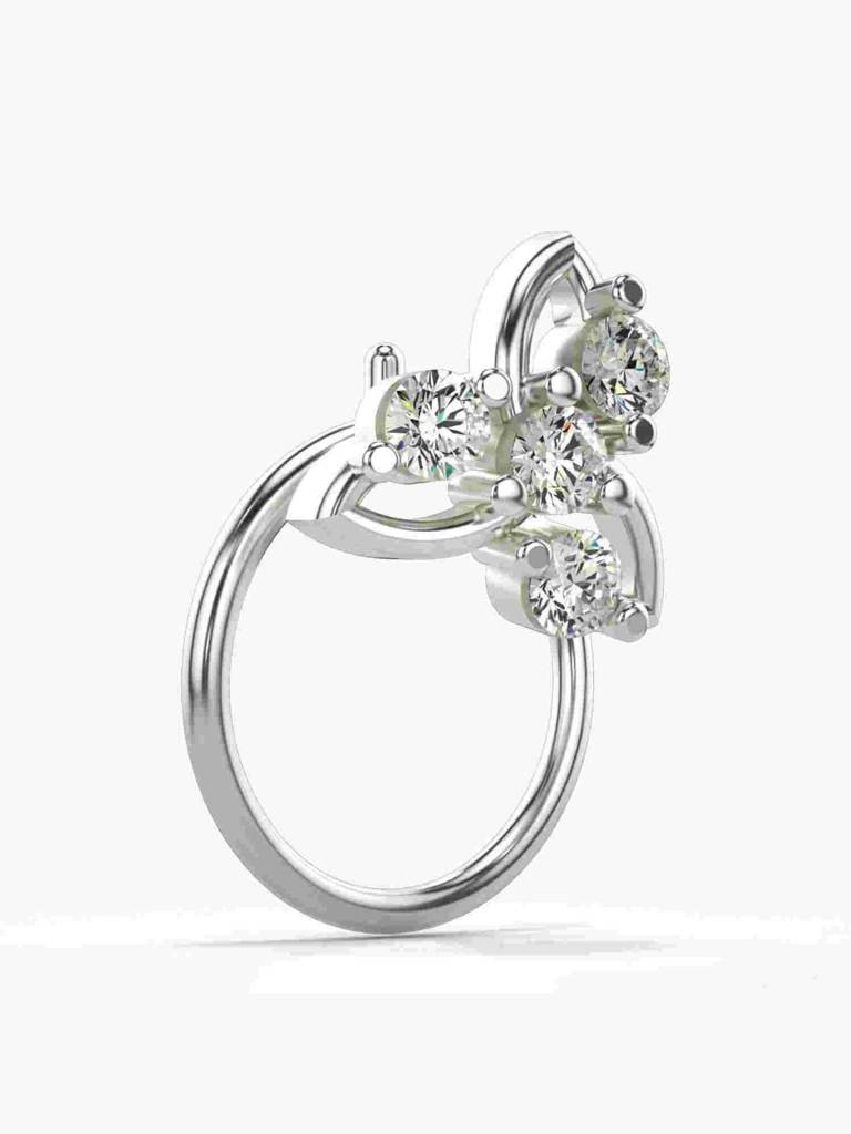 Sterling Silver Plated With Certified Lab Grown Diamond 0.09Cts | Vgnp0030 : VGNP0030_SWL