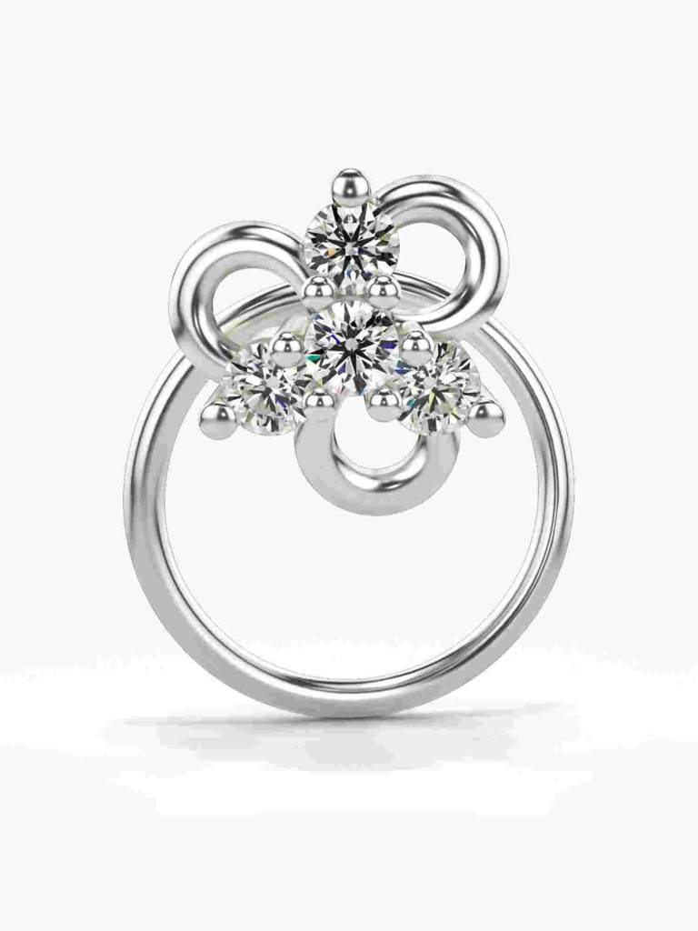 Sterling Silver Plated With Certified Lab Grown Diamond 0.09Cts | Vgnp0031 : VGNP0031_SWL