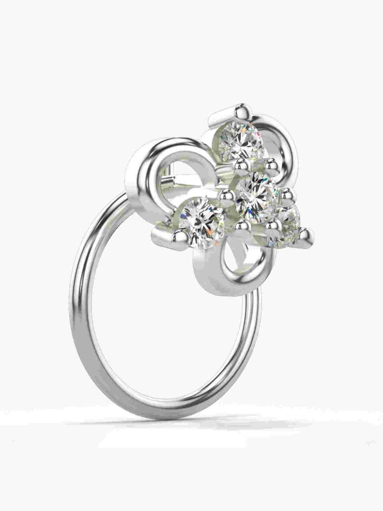 Sterling Silver Plated With Certified Lab Grown Diamond 0.09Cts | Vgnp0031 : VGNP0031_SWL